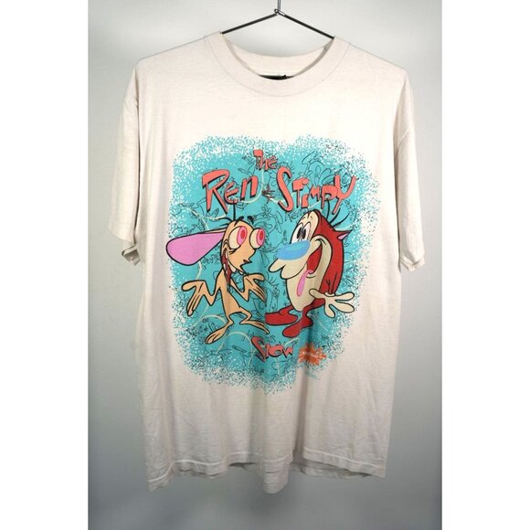 VTG Changes Nickelodeon The Ren & Stimpy Cartoon Tee Shirt XL Single Stitch - Picture 1 of 4